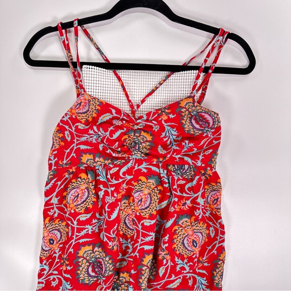 Anthropologie Women’s Red Paisley Wide Leg Jumpsuit XS - Picture 3 of 15